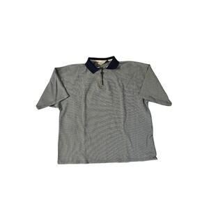 Vintage 1980s Gadzooks Loose Fit Blue White Green Checked Polo Large